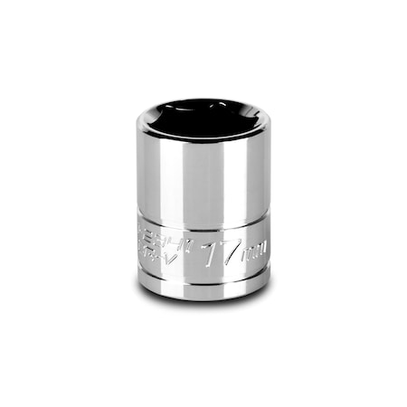 Capri Tools 3/8 in Drive 17 mm 6-Point Metric Shallow Socket 1-2341